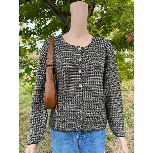 Vintage Reba Rose Knit Cardigan - Picture 1 of 5